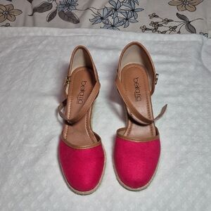 Pink and Tan Espadrille Sandals nuevas